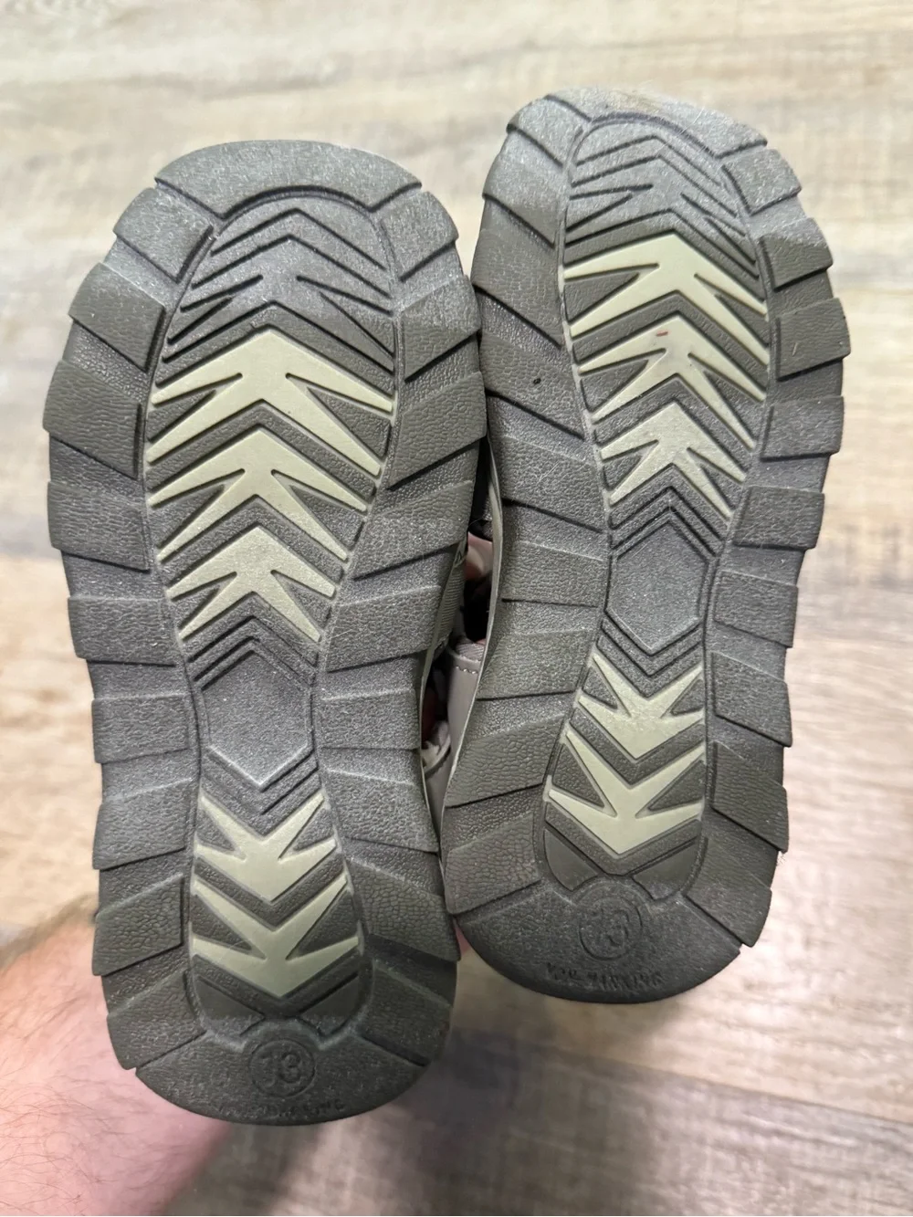 Kids Gray and Lime Sonoma Active Sandals Size 13K